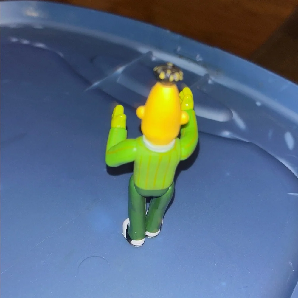 Green Bert-Inspired Bird Toy Figure - Yellow Accents